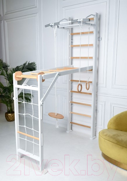 Изображение товара Детский спортивный комплекс Perfetto Sport Scala In Legno 2 Bianco-naturale / PS-118