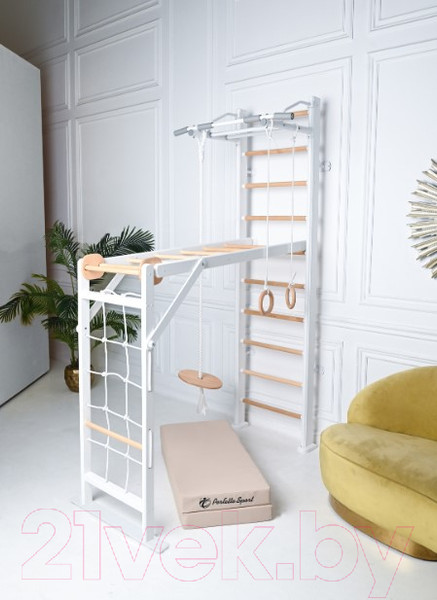 Изображение товара Детский спортивный комплекс Perfetto Sport Scala In Legno 2 Bianco-naturale / PS-118