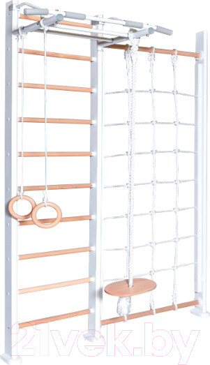 Изображение товара Детский спортивный комплекс Perfetto Sport Scala In Legno Con Rete Bianco-naturale / PS-125