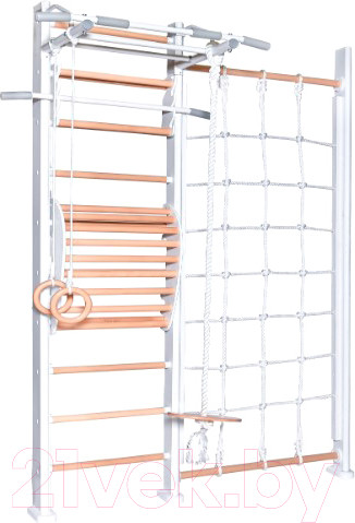 Изображение товара Детский спортивный комплекс Perfetto Sport Scala In Legno Con Rete 1 Bianco-naturale / PS-128
