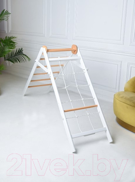 Изображение товара Детский спортивный комплекс Perfetto Sport Scala In Legno Con Rete 2 Bianco-naturale / PS-131
