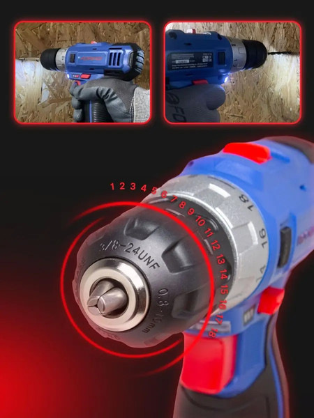 Изображение товара Аккумуляторная дрель-шуруповерт Forsage F-BT-CD11(50517) (с набором аксессуаров)