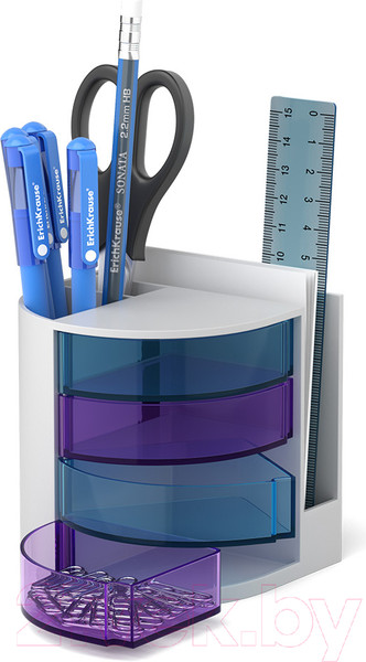 Изображение товара Настольный набор Erich Krause Venezia Classic / 55649 (белый/голубой/сиреневый)