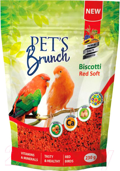 Изображение товара Корм для птиц Pet's Brunch Biscotti Red Soft Функциональный десерт (230г)