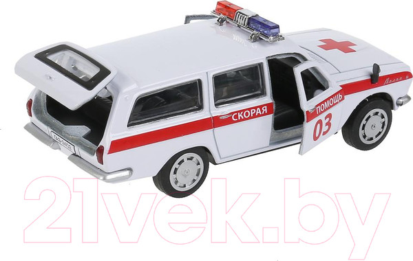 Изображение товара Автомобиль игрушечный Технопарк ГАЗ-2402 Волга Скорая / 2402-12SLAMB-WH