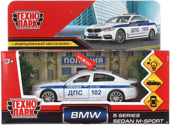 Изображение товара Автомобиль игрушечный Технопарк BMW 5-er M-Sport Полиция / 5ER-12SLPOL-WH