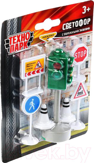 Изображение товара Игровой набор Технопарк Светофор с дорожными знаками / JLTRAF-LIG-SET1