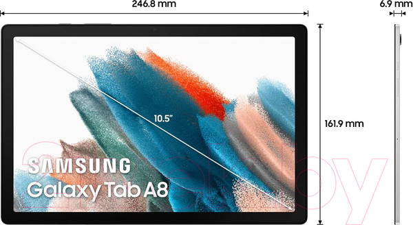 Изображение товара Планшет Samsung Galaxy Tab A8 4/64GB Wi-Fi / SM-X200N (серебристый)