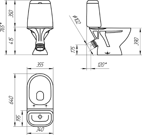 Изображение товара Унитаз напольный Cersanit Star 63423