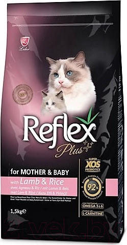 Изображение товара Сухой корм для кошек Reflex Plus Для кормящих кошек и котят с ягненком и рисом (1.5кг)