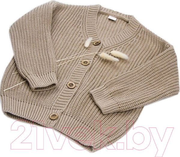 Изображение товара Кофта для малышей Amarobaby Knit / AB-OD21-KNIT19/03-104 (бежевый, р.104)