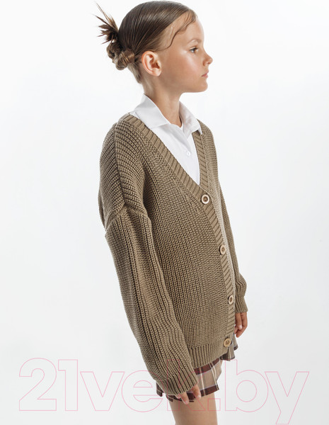 Изображение товара Кардиган детский Amarobaby Knit / AB-OD21-KNIT19/03-110 (бежевый, р.110)