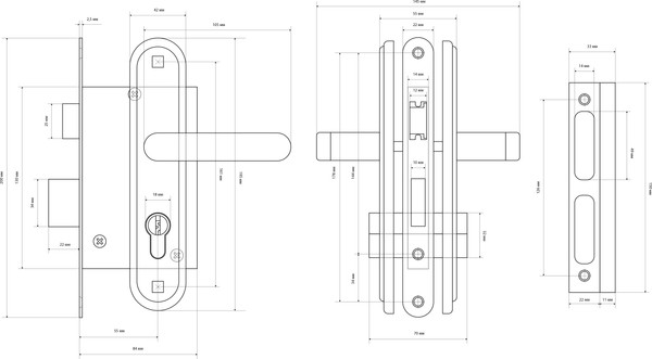 Изображение товара Замок врезной Стандарт ЗВ4-7.03С (хром)