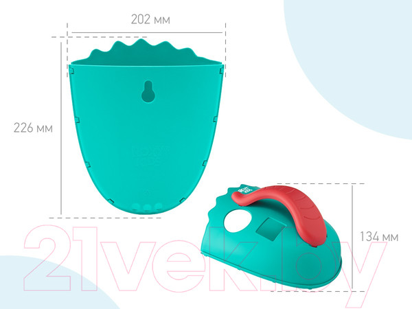 Изображение товара Органайзер детский для купания Roxy-Kids Dino / RTH-001M (мятный)