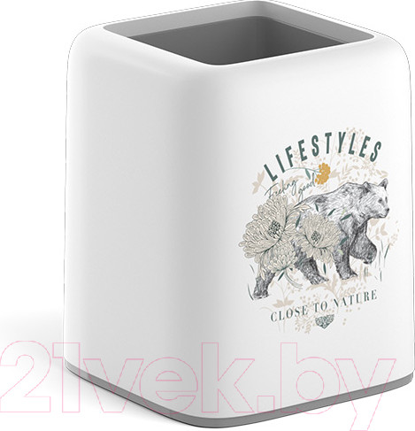 Изображение товара Подставка настольная Erich Krause Forte. Natural Life / 55437 (белый/серый)