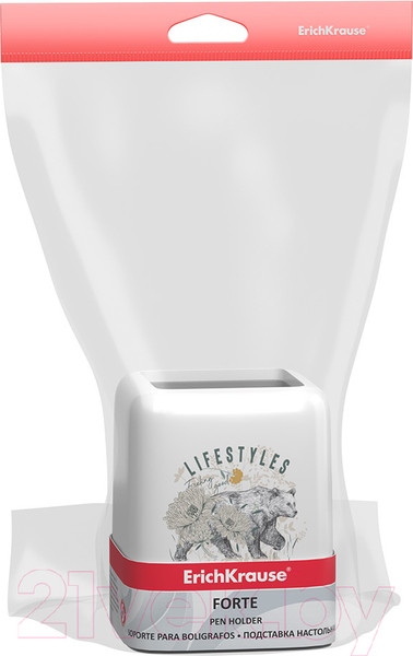 Изображение товара Подставка настольная Erich Krause Forte. Natural Life / 55437 (белый/серый)