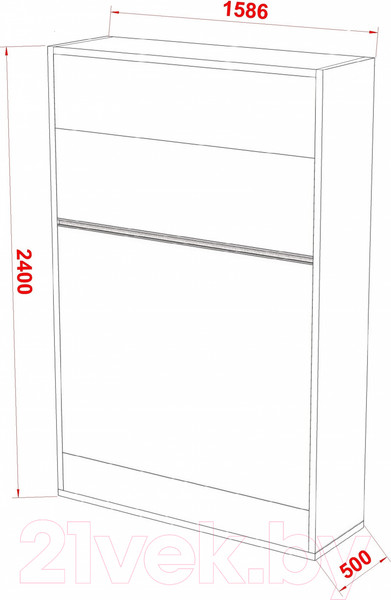 Изображение товара Шкаф-кровать трансформер Макс Стайл Falcon 36мм 140x200 (дуб корбридж натуральный Н3395 ST12)
