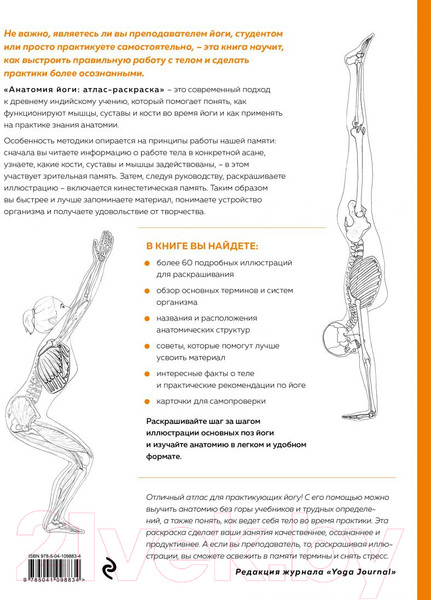 Изображение товара Книга Эксмо Анатомия йоги. Визуальный гид по телу (Солоуэй К.)