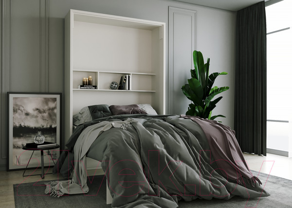 Изображение товара Шкаф-кровать трансформер Макс Стайл Fidji 36мм 140x200 (светло-серый U708 ST9)