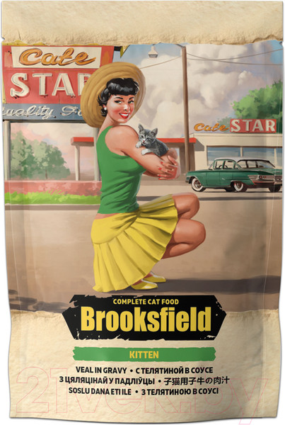 Изображение товара Влажный корм для кошек Brooksfield Kitten Veal для котят телятина в соусе / 5657000 (85г)
