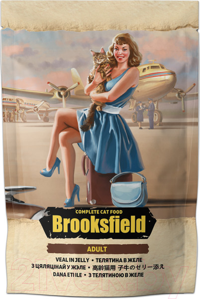 Изображение товара Влажный корм для кошек Brooksfield Cat Veal телятина в желе / 5657001 (85г)