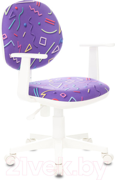 Изображение товара Кресло детское Бюрократ CH-W 356AXSN (фиолетовый Sticks 08/пластик белый)