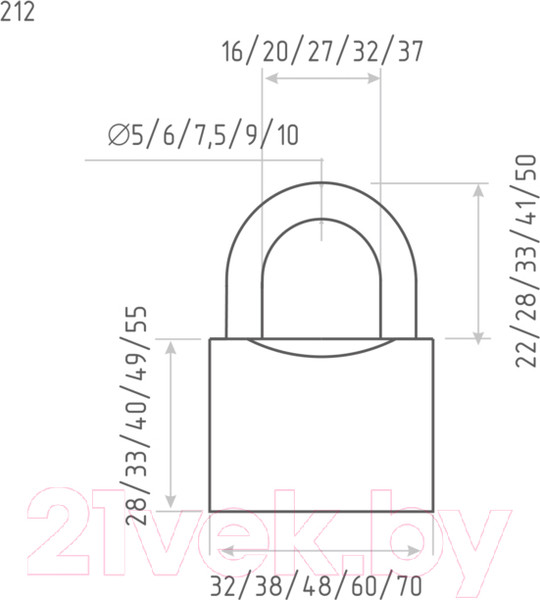 Изображение товара Замок навесной Нора-М ЗН-212-60мм