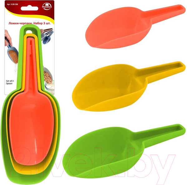 Изображение товара Набор совков для сыпучих продуктов Мультидом VL80-266 (3шт)