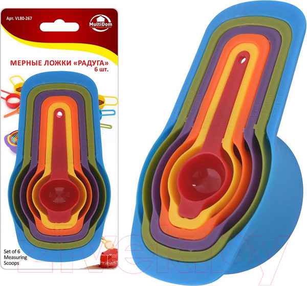 Изображение товара Набор совков для сыпучих продуктов Мультидом Радуга / VL80-267 (6шт)