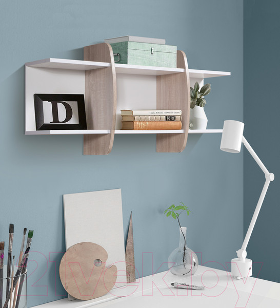 Изображение товара Полка Мебель-Класс Вегас-1 (белый/дуб сонома)