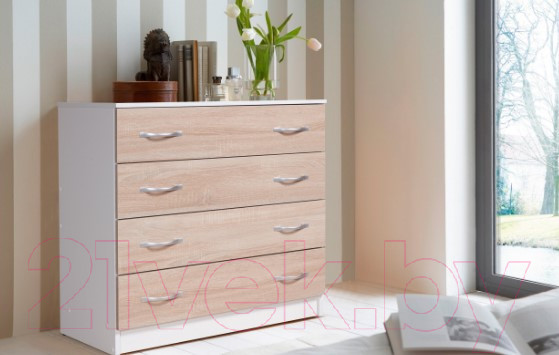 Изображение товара Комод Мебель-Класс Бонн (белый/дуб сонома)