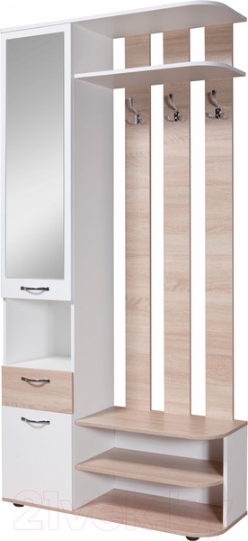 Изображение товара Секция в прихожую Мебель-Класс Беркли левый (белый/дуб сонома)