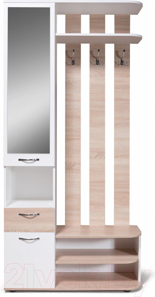 Изображение товара Секция в прихожую Мебель-Класс Беркли левый (белый/дуб сонома)