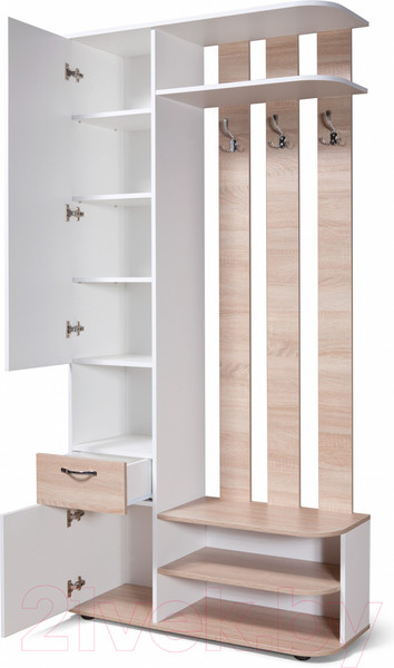 Изображение товара Секция в прихожую Мебель-Класс Беркли левый (белый/дуб сонома)
