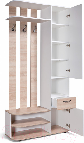 Изображение товара Секция в прихожую Мебель-Класс Беркли правый (белый/дуб сонома)