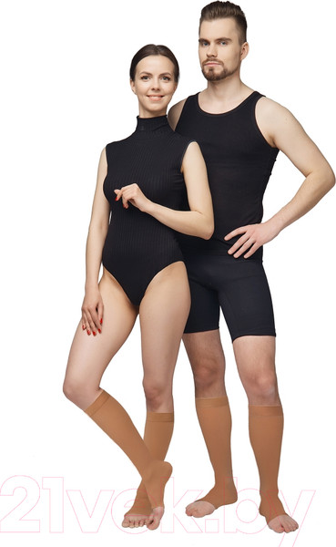 Изображение товара Гольфы компрессионные Польза 3001 ниже колена 2 кл.к. (р.2 (S), рост1, бежевый)