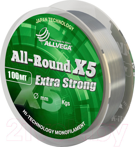 Изображение товара Леска монофильная Allvega All-Round X5 100м 0.22мм / LAR10022