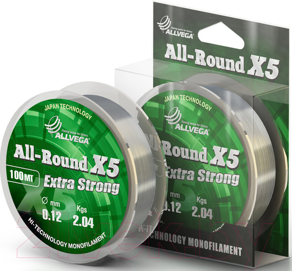 Изображение товара Леска монофильная Allvega All-Round X5 100м 0.22мм / LAR10022