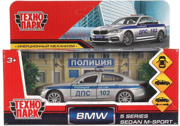 Изображение товара Автомобиль игрушечный Технопарк BMW 5-ER Sedan M-Sport Полиция / 5ER-12POL-SR