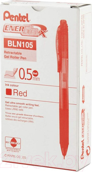 Изображение товара Ручка-роллер Pentel EnerGel-X / BLN105-BX (красный)