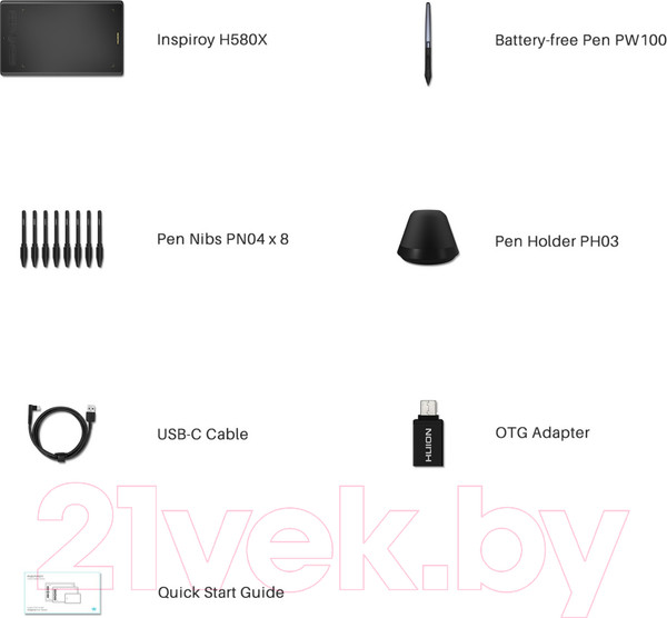 Изображение товара Графический планшет Huion Inspiroy H580X