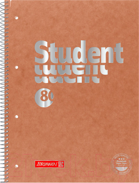 Изображение товара Блокнот Brunnen Fact! Plus А4 Спираль сбоку / 67 828 70 (80л, клетка, коричневый)