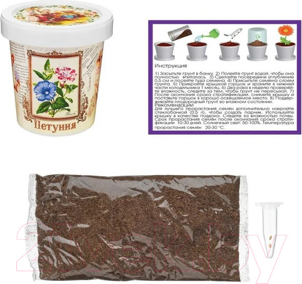 Изображение товара Набор для выращивания растений Rostokvisa Петуния / A1506