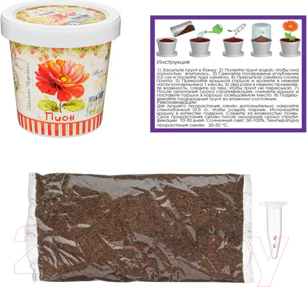 Изображение товара Набор для выращивания растений Rostokvisa Пион / 77700