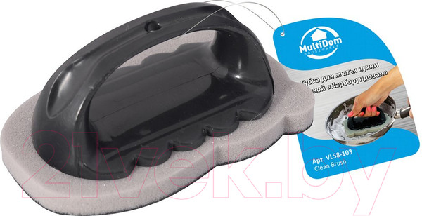 Изображение товара Губка для мытья посуды Мультидом Карборундовая / VL58-103 (с ручкой)