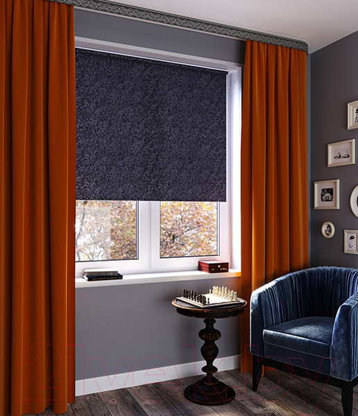 Изображение товара Рулонная штора LEGRAND Фрост 90x175 / 58 087 488 (темно-синий)