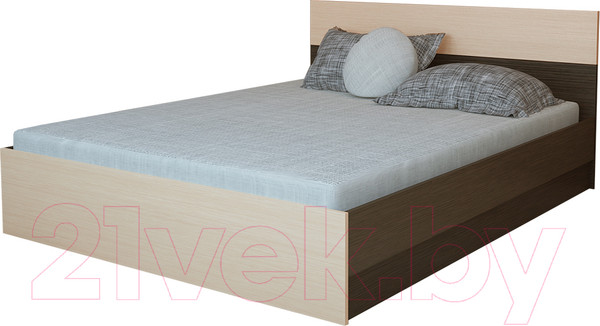 Изображение товара Односпальная кровать Горизонт Мебель Юнона 0.8м (венге/дуб)