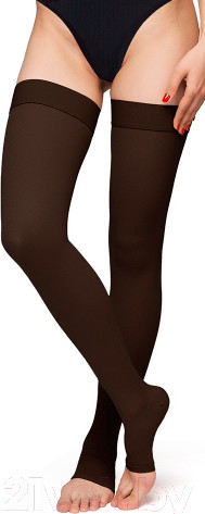 Изображение товара Чулки компрессионные Польза 4001 выше колена 1 кл.к. (р.4 (L), рост1, черный)