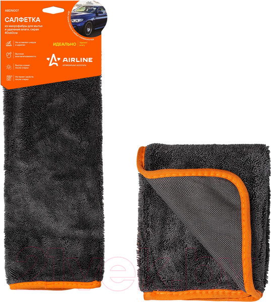 Изображение товара Салфетка для автомобиля Airline ABDN007 (серый)