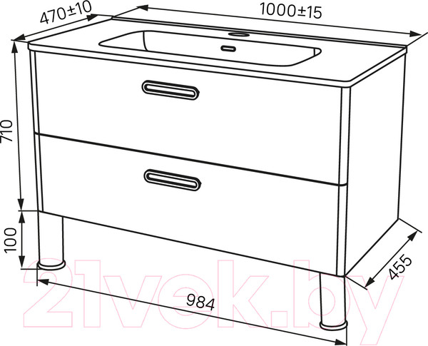 Изображение товара Тумба с умывальником IDDIS BRI10WFi95K